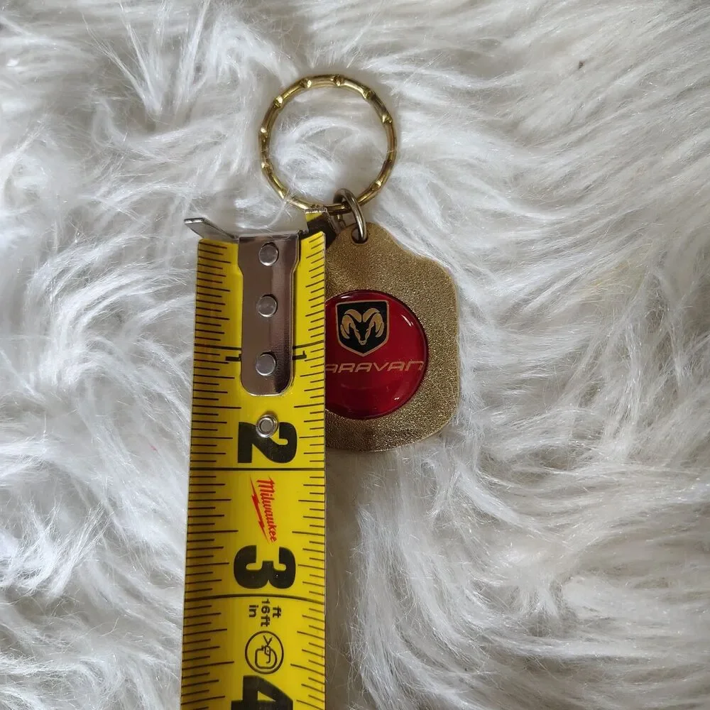 VTG Dodge Caravan Gold Tone Metal Keychain W Tags